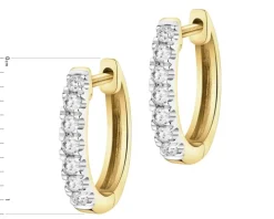 Kolczyki z żółtego złota z brylantami  laboratoryjnymi  - koła - 0,20 ct - próba 585