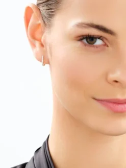 Kolczyki z żółtego złota z brylantami  laboratoryjnymi  - koła - 0,20 ct - próba 585