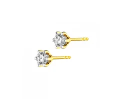 Kolczyki z żółtego złota z brylantami - 0,36 ct - próba 750