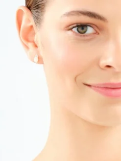 Kolczyki z żółtego złota z brylantami i opalami - próba 585