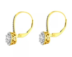 Kolczyki z żółtego złota z brylantami - 0,86 ct - próba 750