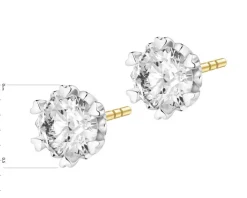 Kolczyki z żółtego złota z brylantami - serca - 0,85 ct - próba 585