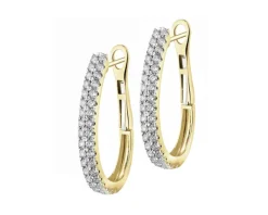 Kolczyki z żółtego złota z brylantami - koła - 0,93 ct - próba 585