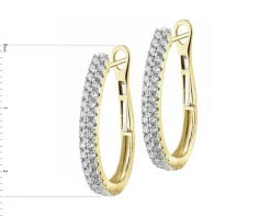 Kolczyki z żółtego złota z brylantami - koła - 0,93 ct - próba 585