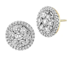 Kolczyki z żółtego złota z brylantami - 2,37 ct - próba 585