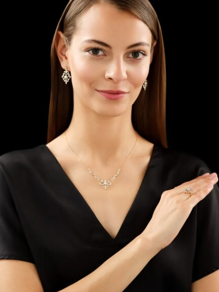 Kolczyki z żółtego złota z brylantami - 0,70 ct - próba 585