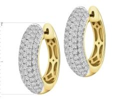 Kolczyki z żółtego złota z brylantami  laboratoryjnymi  - koła - 1,26 ct - próba 585