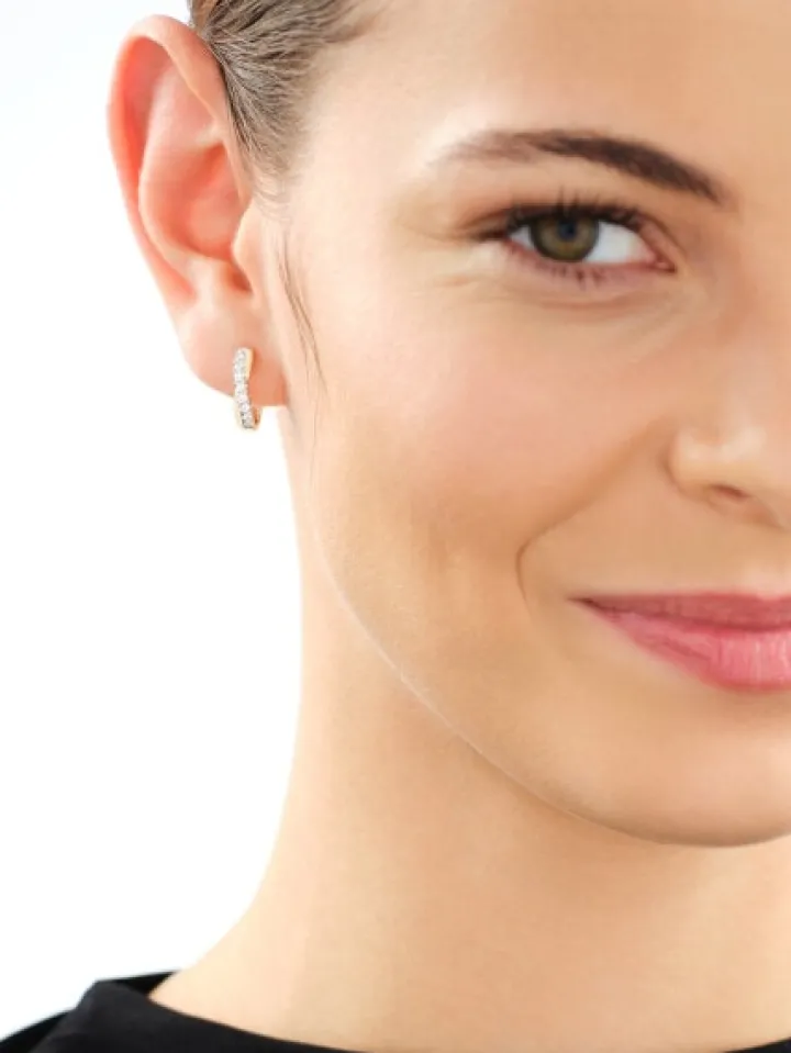 Kolczyki z żółtego złota z brylantami laboratoryjnymi - koła - 0,33 ct - próba 585