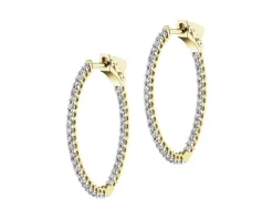 Kolczyki z żółtego złota z brylantami - koła - 1,00 ct - próba 585