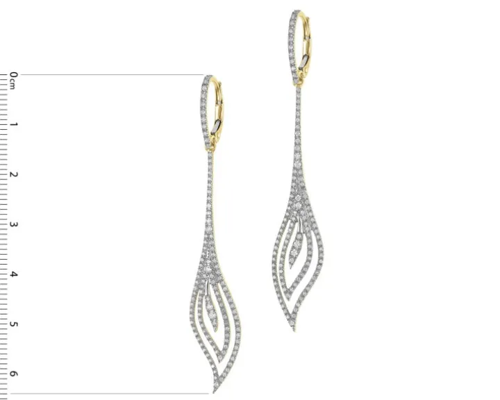 Kolczyki z żółtego złota z brylantami - 0,77 ct - próba 585