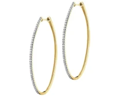 Kolczyki z żółtego złota z brylantami - koła - 0,47 ct - próba 585