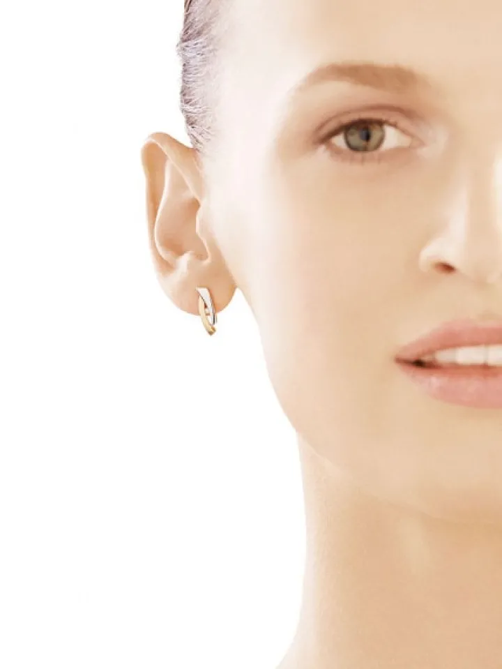 Kolczyki z żółtego złota z brylantami - 0,02 ct - próba 585