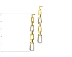 Kolczyki z żółtego złota z brylantami - 0,44 ct - próba 585