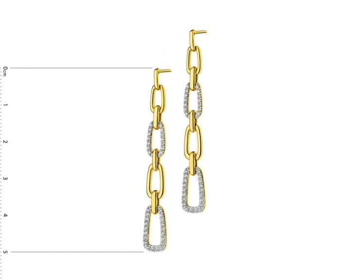 Kolczyki z żółtego złota z brylantami - 0,44 ct - próba 585