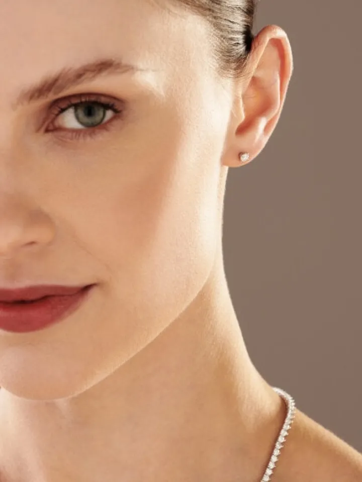 Kolczyki z żółtego złota z brylantami - 0,36 ct - próba 750