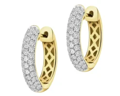 Kolczyki z żółtego złota z brylantami laboratoryjnymi - koła - 0,66 ct - próba 585