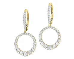 Kolczyki z żółtego złota z brylantami laboratoryjnymi - 1,14 ct - próba 585