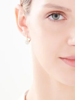 Kolczyki z żółtego złota z brylantami - 0,66 ct - próba 585