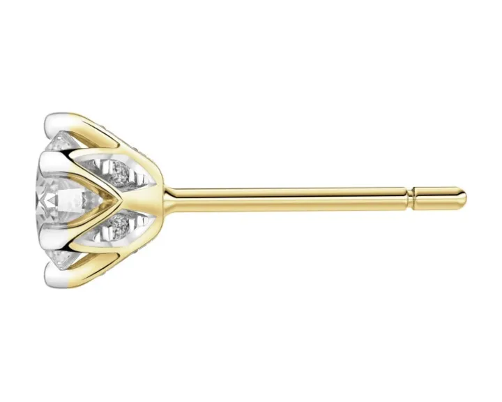 Kolczyki z żółtego złota z brylantami - 0,85 ct - próba 585