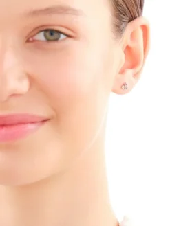 Kolczyki z żółtego złota z brylantami, topazami London Blue i turmalinami - próba 375