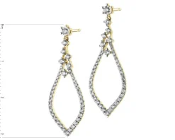 Kolczyki z żółtego złota z brylantami - 0,51 ct - próba 585