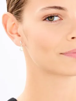 Kolczyki z żółtego złota z brylantami - nieskończoności - 0,07 ct - próba 585