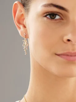 Kolczyki z żółtego złota z brylantami - 0,81 ct - próba 585