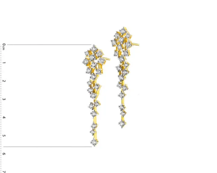 Kolczyki z żółtego złota z brylantami - 1,00 ct - próba 585