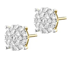 Kolczyki z żółtego złota z brylantami - 0,70 ct - próba 585
