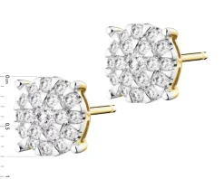 Kolczyki z żółtego złota z brylantami - 0,70 ct - próba 585