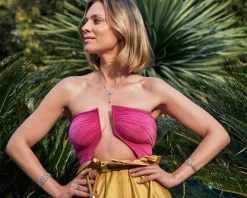 Kolczyki z żółtego złota z brylantami i szafirami - próba 585