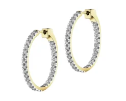 Kolczyki z żółtego złota z brylantami - koła - 1,46 ct - próba 585