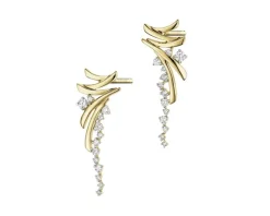 Kolczyki z żółtego złota z brylantami - 0,55 ct - próba 585