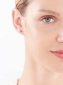 Kolczyki z żółtego złota z czarnymi brylantami - 0,22 ct - próba 585