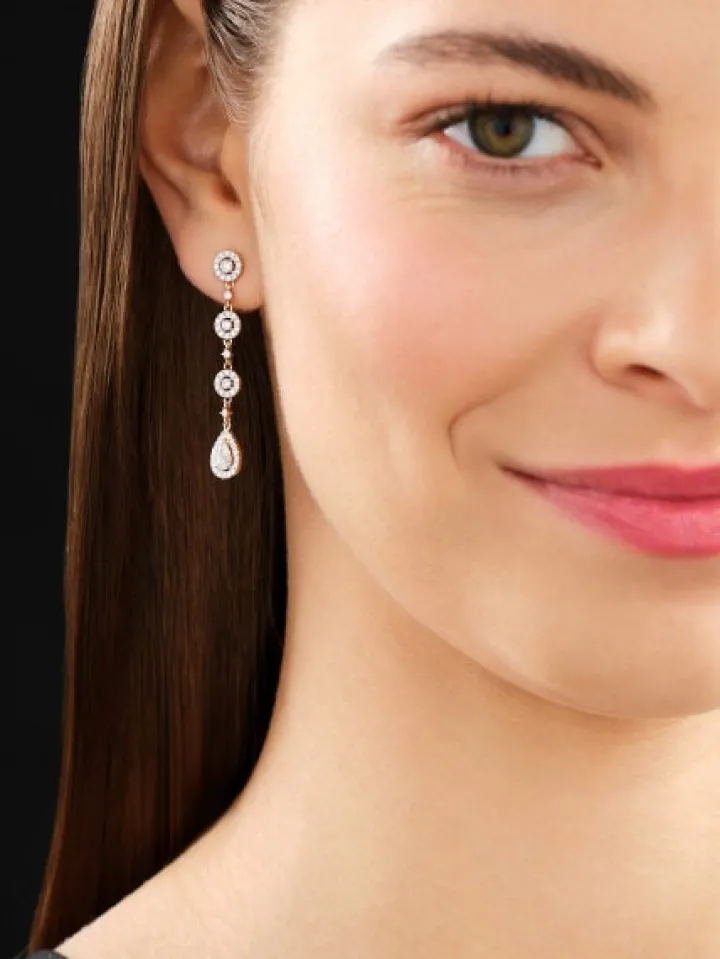 Kolczyki z żółtego złota z diamentami - 1,30 ct - próba 585