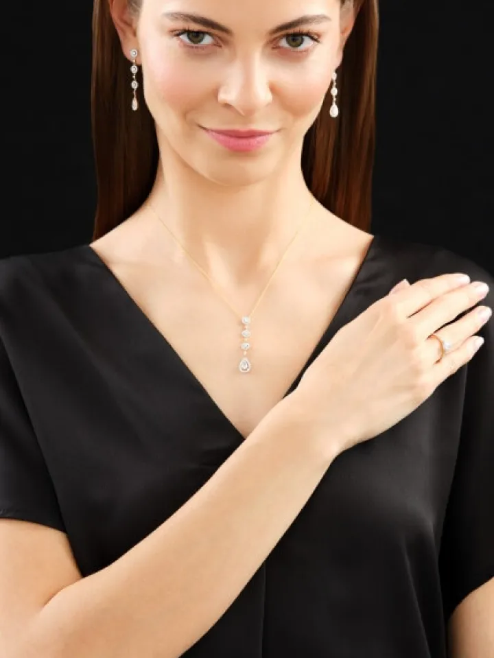 Kolczyki z żółtego złota z diamentami - 1,30 ct - próba 585