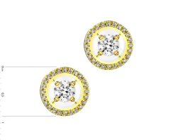Kolczyki z żółtego złota z diamentami - koła - 0,33 ct - próba 750