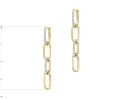 Kolczyki z żółtego złota z diamentami - 0,12 ct - próba 585