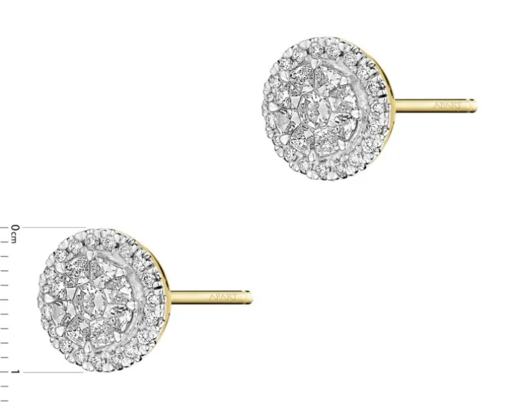 Kolczyki z żółtego złota z diamentami - 0,83 ct - próba 585