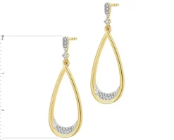 Kolczyki z żółtego złota z diamentami - 0,08 ct - próba 585