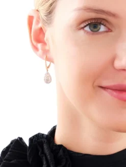 Kolczyki z żółtego złota z diamentami - 0,44 ct - próba 585