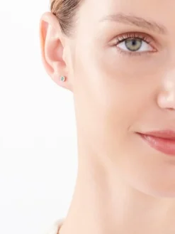 Kolczyki z żółtego złota z diamentami i szmaragdami - próba 585