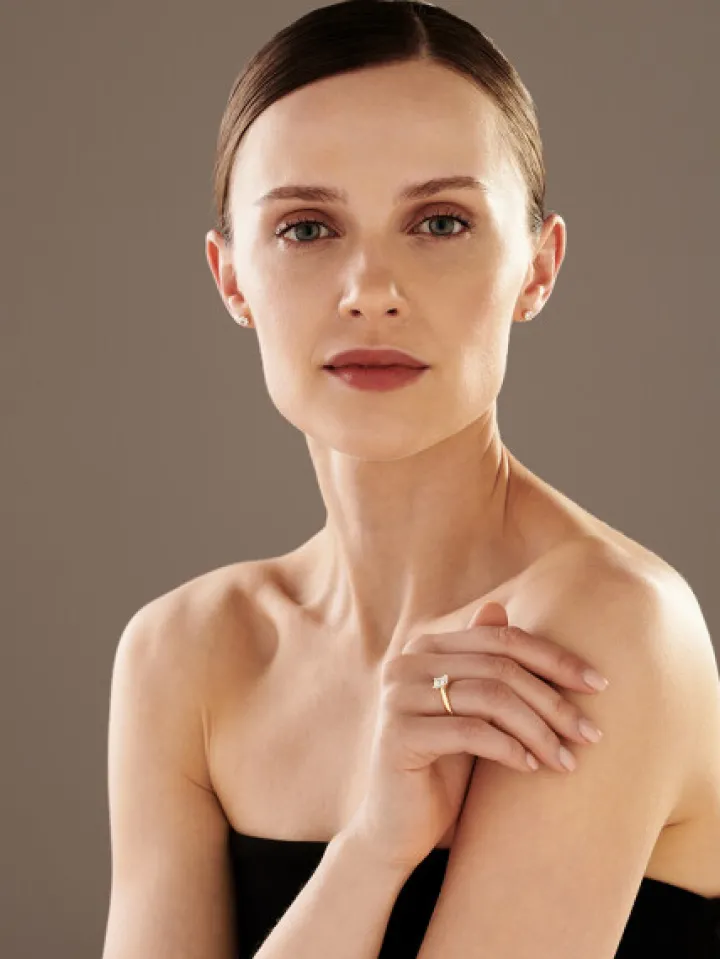 Kolczyki z żółtego złota z diamentami - 1,01 ct - próba 585