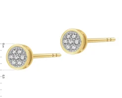 Kolczyki z żółtego złota z diamentami - 0,05 ct - próba 585