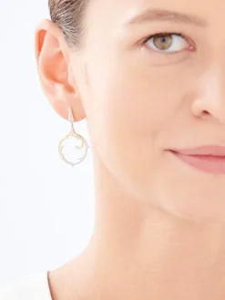 Kolczyki z żółtego złota z diamentami - 0,27 ct - próba 585