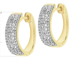 Kolczyki z żółtego złota z diamentami - koła - 0,25 ct - próba 585