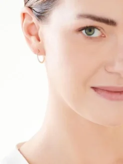 Kolczyki z żółtego złota z diamentami - koła - 0,04 ct - próba 375