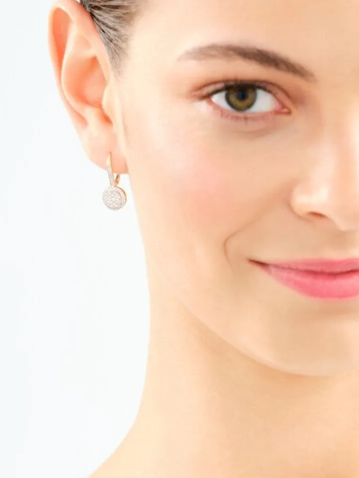 Kolczyki z żółtego złota z diamentami - 0,50 ct - próba 585