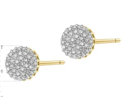 Kolczyki z żółtego złota z diamentami - 0,20 ct - próba 585