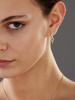 Kolczyki z żółtego złota z diamentami - 0,02 ct - próba 585